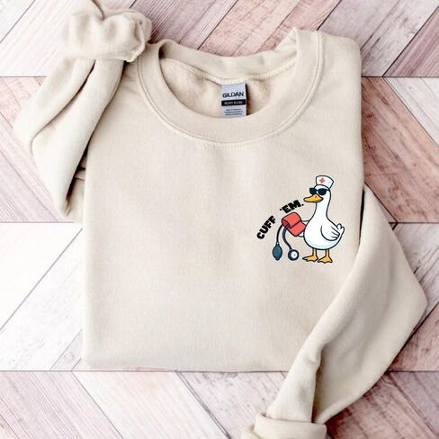 Cuff ’Em Nurse Goose Sweatshirt – Funny Medical Crewneck for RN, LPN, CNA & Healthcare Workers Multi in Saudi Arabia