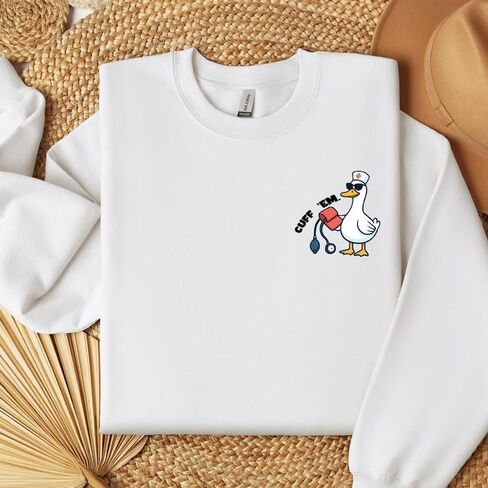 Cuff ’Em Nurse Goose Sweatshirt – Funny Medical Crewneck for RN, LPN, CNA & Healthcare Workers Multi in Saudi Arabia