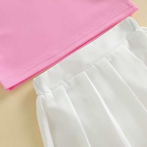 Toddler Baby Girl Golf Outfit Golf Sleeveless Polo T-shirt Tops Pleated Mini Skirt Set Cute Girl Summer Clothes in Saudi Arabia