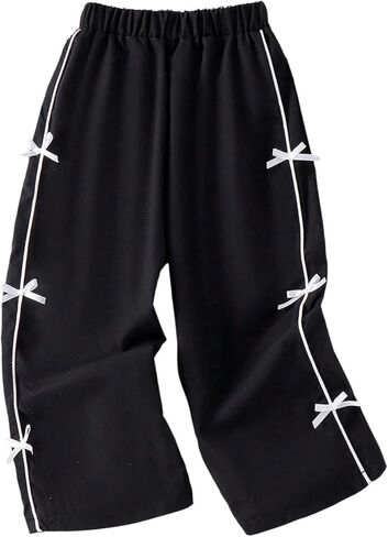SOLY HUX Toddler Girl's Y2k Bow Pants Elastic Waist Baggy Sweatpants Cute Fall Clothes in Saudi Arabia