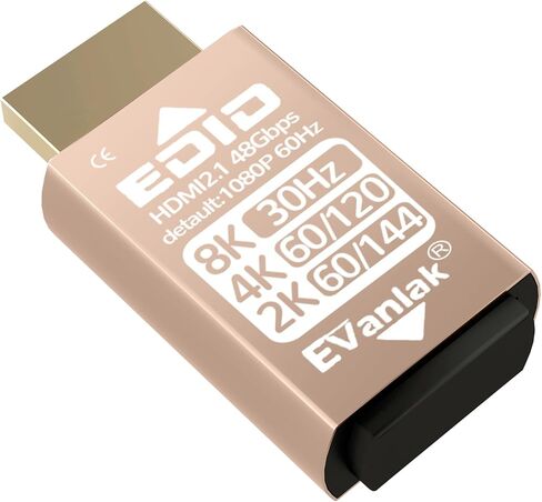 4K 120Hz HDMI 2.1 Dummy Plug EDID Emulator – High-Resolution Virtual Display Adapter for PC, VR Headsets & Crypto Mining, Supports 8K@30Hz / 4K@120Hz Headless Ghost HDMI Display Dongle (1 Pack) in Saudi Arabia