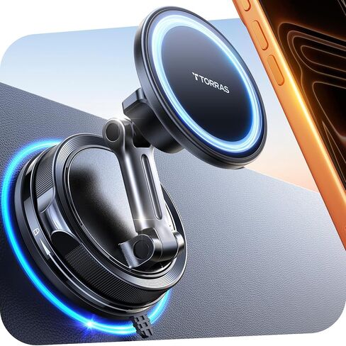 TORRAS 2026 Vacuum for Magsafe Car Mount【98+LBS Strongest Suction & Ultra Magnet】 Magnetic Phone Holders for Your Car, 360° Adjustable Car Phone Holder Mount for iPhone 17 Pro Max 16 15 14 13 12 in Saudi Arabia