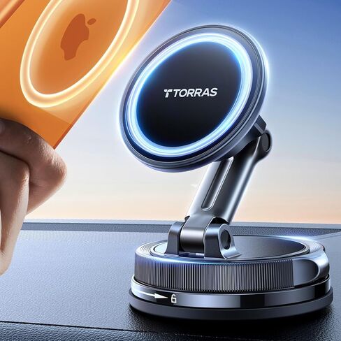 TORRAS 2026 Vacuum for Magsafe Car Mount【98+LBS Strongest Suction & Ultra Magnet】 Magnetic Phone Holders for Your Car, 360° Adjustable Car Phone Holder Mount for iPhone 17 Pro Max 16 15 14 13 12 in Saudi Arabia