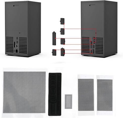 فلتر غبار لجهاز Xbox Series X، مع مقابس غبار من السيليكون، غطاء مرشح الغبار للتهوية العلوية غطاء مرشح مقاوم للغبار لسلسلة Xbox X in Kuwait