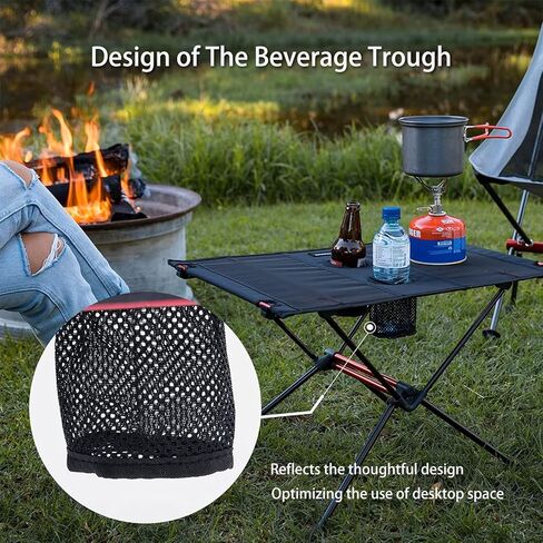 Naturehike Oxford Ultralight Rectangular Folding Table Picnic Camping Table Kitchen Table Portable Hiking Camping Outdoor (Black) in Saudi Arabia