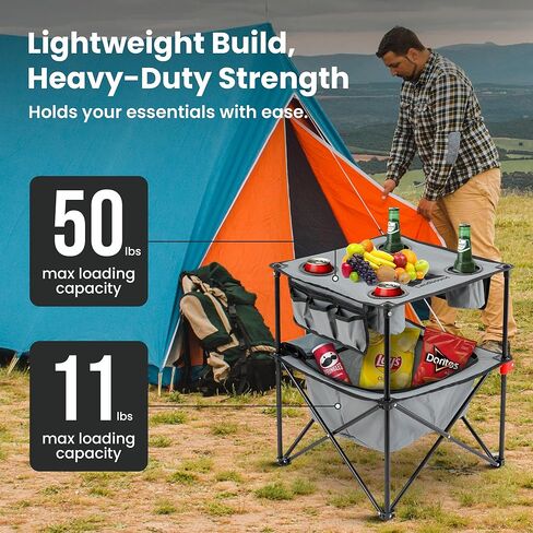 Portable Folding Beach Table Lightweight Outdoor Table with Carry Bag, Compact Sand-Friendly for Camping, Picnics & Travel. in Saudi Arabia