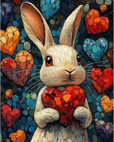 RICUVED Easter Paint by Numbers for Adults, Cake Paint by Numbers Kit for Adults Beginners, Eggs DIY Acrylic Oil Painting on Canvas Easy for Gift Home Wall Decor 16x20 Inch in Saudi Arabia