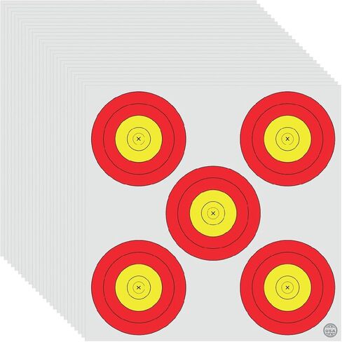 ArrowLife 17" 5 Spot Target Face, Made in The USA, 25 Pack + 2 Free Tic, Tac, Toe in Saudi Arabia