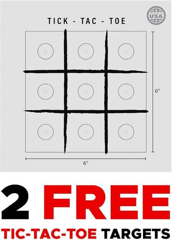 ArrowLife 17" 5 Spot Target Face, Made in The USA, 25 Pack + 2 Free Tic, Tac, Toe in Saudi Arabia