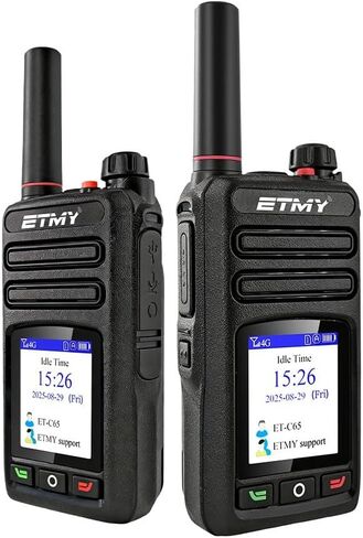 راديو ETMY الخلوي للدفع والتحدث ثنائي الاتجاه غير محدود - تغطية 4G LTE على الصعيد الوطني، أجهزة اتصال لاسلكية طويلة المدى، خدمة بيانات مجانية مدى الحياة للجهاز - عبوتان in Saudi Arabia