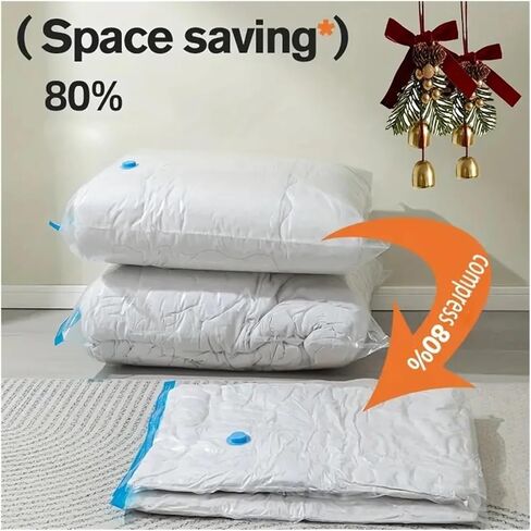 4/6/9-Piece Vacuum Compression Bag Set with Hand Pump, Individually Packed. Large-capacity multi-size combo for travel, space-sa(1S-1M-1L-pump) in Saudi Arabia