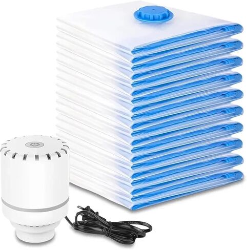3/6/9-pc new vacuum storage bags w/electric pump. Space-saving bags compress quilts/blankets, seal clothes. 80% space-saving va(4PcsXXL) in Saudi Arabia