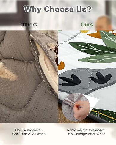 بساط لعب الأطفال الفاخر من TINYHARBO بمقاس 50x50، 4 مناطق تنموية مع غطاء قابل للإزالة والغسل في الغسالة، بساط لعب مبطن سميك جدًا، سهل التنظيف للرضع والأطفال الصغار والرضع in Kuwait