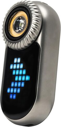 مصباح يدوي LOOPDOT EDC - مصباح يدوي LED صغير وقوي قابل لإعادة الشحن مع شاشة RGB بكسل، ألعاب تفاعلية، سطوع قابل للتعديل - هدية رائعة للأطفال والكبار (رمادي) in Kuwait