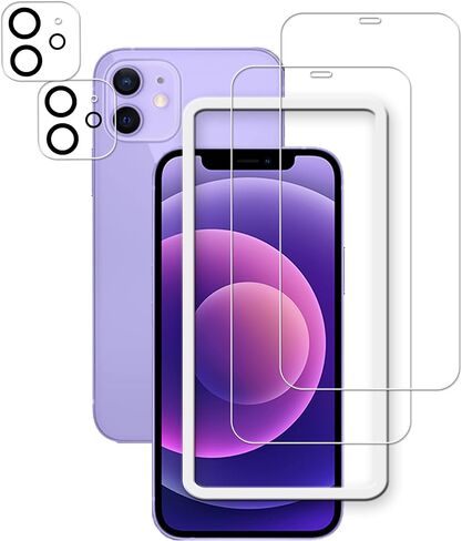 Anti Blue Light Screen Protector For iPhone 17 Tempered Glass Film 2-Pack with Camera Lens Protector 2-Pack Easy Alignment Tool in Kuwait