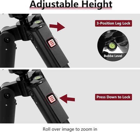 Hunting Tripods 360 Degree Ball Head with Aluminum, Adjustable Legs TTKOK D60 for Hunting Shooting Tripod in Kuwait
