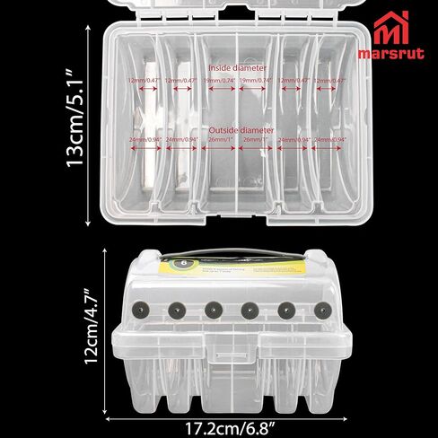 Line Spool Storage Box, Fishing Line Organizer Holder Case, 6 Compartments for 4 Standard & 2 Widened Slots, Large Stable Lines Winder Management Tackle Container for Fishing Outdoor, Clear Visibility in Saudi Arabia