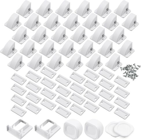 32-Pack Baby Proofing Magnetic Cabinets Locks, Childproof Safety Locks Cupboard Baby Locks Latches to Cabinets & Drawers for Home Kitchen Bathroom - 32 Locks & 2 Keys in Saudi Arabia