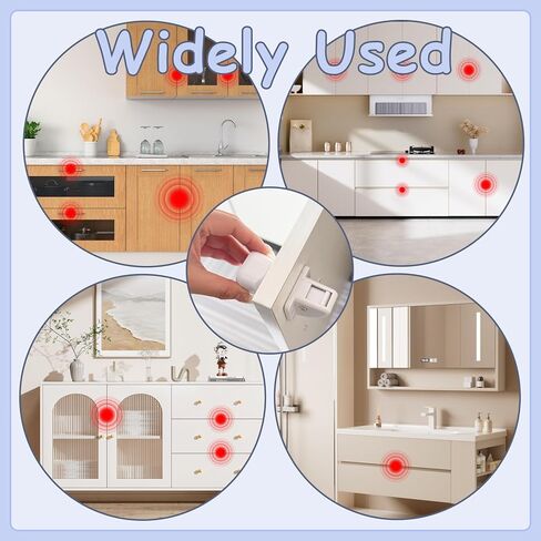 32-Pack Baby Proofing Magnetic Cabinets Locks, Childproof Safety Locks Cupboard Baby Locks Latches to Cabinets & Drawers for Home Kitchen Bathroom - 32 Locks & 2 Keys in Saudi Arabia