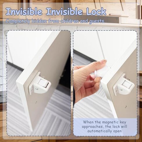 32-Pack Baby Proofing Magnetic Cabinets Locks, Childproof Safety Locks Cupboard Baby Locks Latches to Cabinets & Drawers for Home Kitchen Bathroom - 32 Locks & 2 Keys in Saudi Arabia