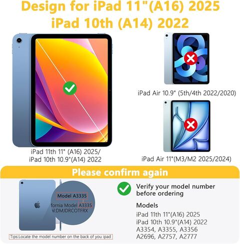 قطعتان من واقي الشاشة لجهاز iPad A16 11th/10th (2025 11 بوصة/2022 10.9 بوصة) | زجاج مقسى 9H، فائق الدقة، مضاد لبصمات الأصابع، معرف الوجه المتوافق وقلم Apple، صديق للحافظة، مجموعة سهلة التركيب خالية من الفقاعات in Kuwait