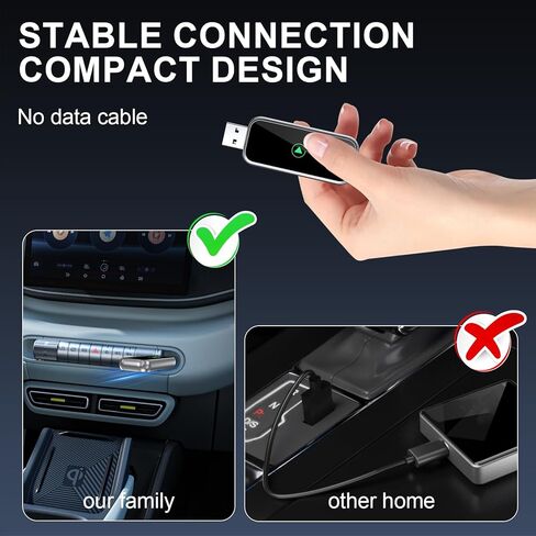 محول CarPlay اللاسلكي، 2 في 1 سلكي إلى CarPlay اللاسلكي/محول Android التلقائي، التوصيل والتشغيل، تحكم Siri، توافق عالمي لأكثر من 1000 سيارة، iPhone وAndroid (رمادي فضي) in Kuwait