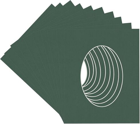 CountryArtHouse 8x10 Brown Oval Picture Frame Mat with White Core Bevel Cut for 5x7 Pictures - Fits 8x10 Frame - Pack of 1 Matboard in Saudi Arabia