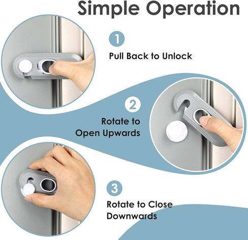 5 Pack Child Proof Refrigerator Lock, Baby Proofing Cabinet Locks, Oven Lock Child Safety. Adhesive Fridge Locks for Kids, Dishwasher, Cupboard, Closet Doors - No Drilling or Tools (Grey) in Saudi Arabia