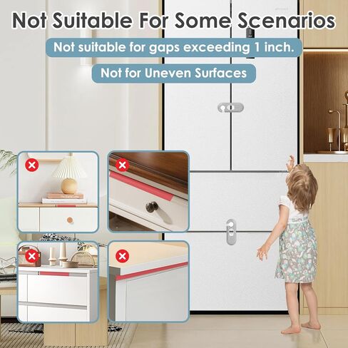 5 Pack Child Proof Refrigerator Lock, Baby Proofing Cabinet Locks, Oven Lock Child Safety. Adhesive Fridge Locks for Kids, Dishwasher, Cupboard, Closet Doors - No Drilling or Tools (Grey) in Saudi Arabia