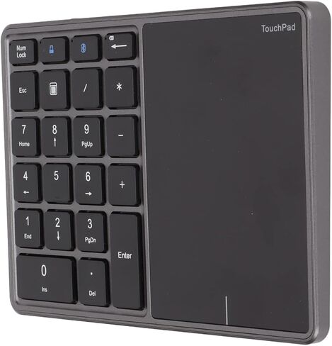 22 Keys Numeric Keypad, 2 in 1 Bluetooth 4.2 Number Pad with Touchpad, Portable Numeric Keypad for Computers(Iron Gray) in Saudi Arabia