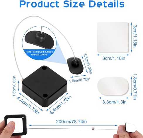 3Pcs Remote Leash Set, 6.5ft Retractable Remote Control Tether with Adjustable Lock Strap for TV Remotes Game Controllers Tablets Showroom in Kuwait