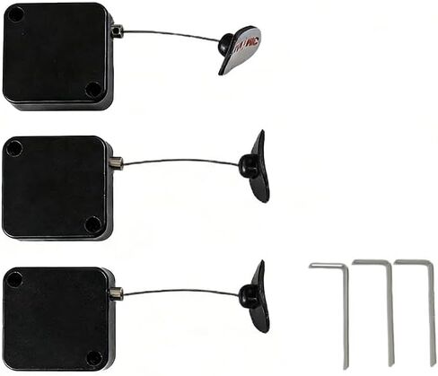 3 Pack Retractable Remote Control Tether Locks, 6.5 ft Adjustable Security Remote Leash with Adhesive Mount for TV Remotes, Gaming Controllers, Tablets in Saudi Arabia