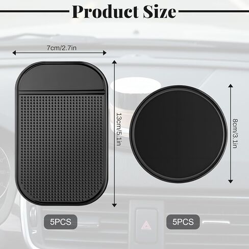 10 Pcs Car Dashboard Non Slip Mat, Sticky Pad for Car Dashboard Anti-Slip Gel Pads Removable Silicone Reusable Picky Pad Multi Sticky Mat for Cars Kitchen Pet Bowl Mats in Saudi Arabia