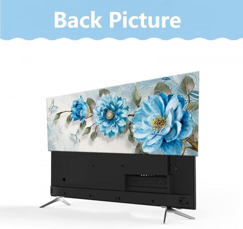 TV Cover Flower Printing TV Protection Covers 32-80" Dust-proof TV Screen Protector Computer Televisions LED LCD TV Display Dust Cover Indoor Living Room Decorative Cloth-Blue-2||32inch(80*50cm) in Saudi Arabia