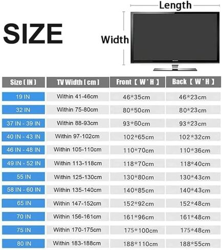 TV Cover Flower Printing TV Protection Covers 32-80" Dust-proof TV Screen Protector Computer Televisions LED LCD TV Display Dust Cover Indoor Living Room Decorative Cloth-Blue-2||32inch(80*50cm) in Saudi Arabia