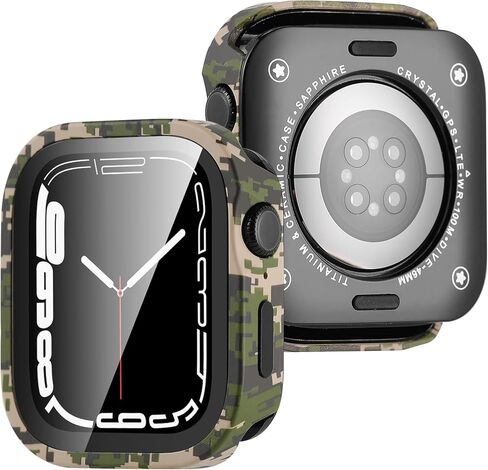 حافظة ساعة معدنية فاخرة رفيعة للغاية، واقي شاشة لساعة Apple Watch Ultra 2/3، زجاج مقسى مدمج مع غطاء خلفي، حافظة متينة 3 في 1 للحماية الكاملة من سبائك AL in Kuwait