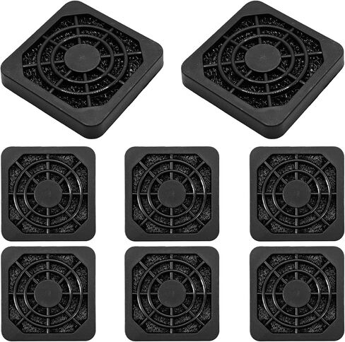 6Pcs 80mm Cooling Fan Filter, Plastic Dustproof Mesh Cover for PC Computer Case, Effective Dust Protection, Easy Installation, Reusable Filter Grill Black in Saudi Arabia