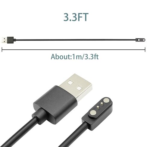 2 حزمة 3.3FT شاحن ساعة ذكية مغناطيسي 2Pin USB كابل شحن لـ Veryfitpro Letsfit Willful YAMAY SW023 ID205L SW021 ID205U ID205S SW025 Uwatch 3S in Saudi Arabia