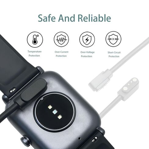 2 حزمة 3.3FT شاحن ساعة ذكية مغناطيسي 2Pin USB كابل شحن لـ Veryfitpro Letsfit Willful YAMAY SW023 ID205L SW021 ID205U ID205S SW025 Uwatch 3S in Saudi Arabia