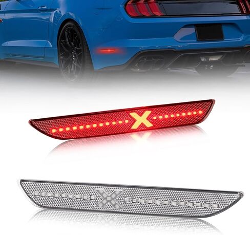 XStyle All White LED Side Marker Lights Compatible With 2010-2014 Ford Mustang Front Rear Bumper Marker Lamps Corner Parking Lamp Smoked Lens 4PC Spirit Snake (Patent Pending) in Saudi Arabia