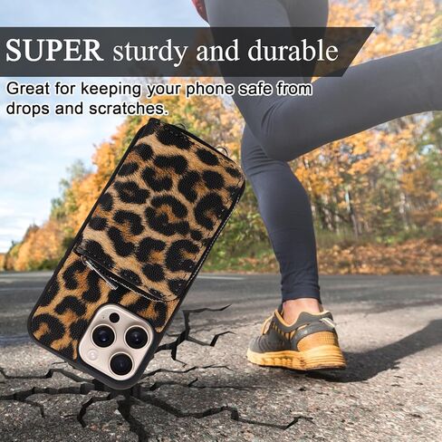 XANGNIER Wallet Case for iPhone 16 Pro Max, RFID Blocking PU Leather Crossbody Phone Purse with Card Holder, Zipper Pocket, Wrist Strap & Adjustable Lanyard for Women 6.9" 5G,Leopard Print in Saudi Arabia