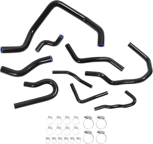 Radiator Coolant Hose Kit Compatible with 1992-2000 Honda Civic Sohc D15 D16 EG EK 1.6L 9PCS Silicone Black in Saudi Arabia