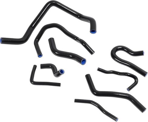 Radiator Coolant Hose Kit Compatible with 1992-2000 Honda Civic Sohc D15 D16 EG EK 1.6L 9PCS Silicone Black in Saudi Arabia