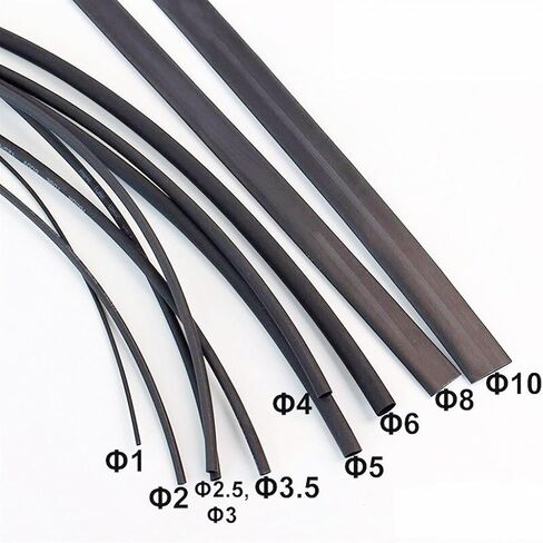 1Meter 2:1 Heat Shrink Tube Black Shrinkable Tubing Wrap, for Wire Kits Sell Connector Cable Sleeve DIY Repair(1.5mm) in Saudi Arabia