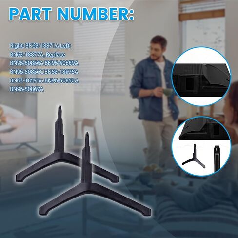 أرجل حامل التلفزيون متوافقة مع Samsung UN50TU7000FXZA، UN55TU7000FXZA، UN58TU7000FXZA (يمين: BN63-18871A يسار: BN63-18877A)، استبدل BN96-50856A / BN96-50859A، لسلسلة تلفزيون 50 55 58 بوصة TU7000 in Saudi Arabia