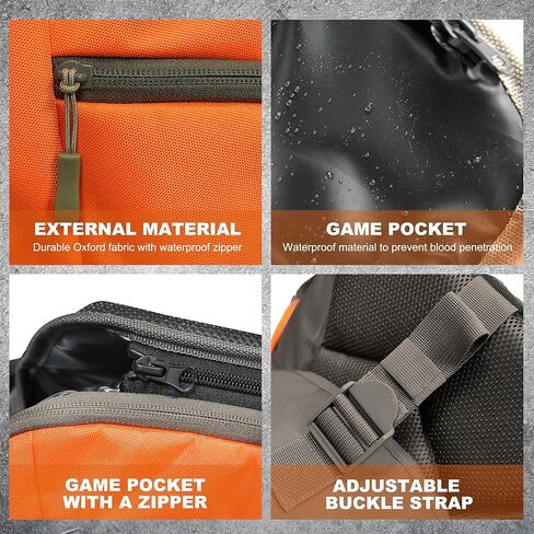 حقيبة ظهر MYDAYS Upland Bird Vest، سترة صيد تكتيكية مع حقيبة ألعاب وجيوب لصيد الطيور في الهواء الطلق (النمط B) in Kuwait