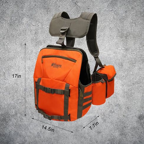 حقيبة ظهر MYDAYS Upland Bird Vest، سترة صيد تكتيكية مع حقيبة ألعاب وجيوب لصيد الطيور في الهواء الطلق (النمط B) in Kuwait