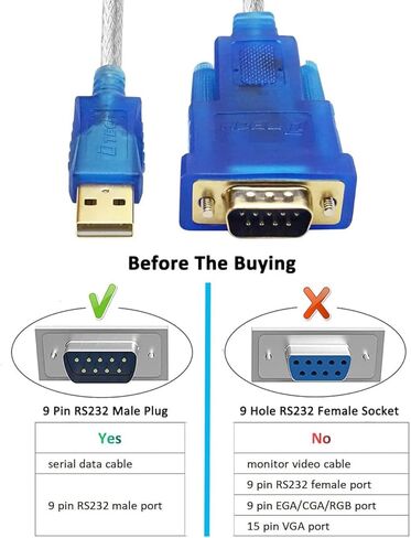 كابل محول USB إلى تسلسلي DTECH بطول 16 قدم DB9 ذكر RS232 إلى سلك USB مع شريحة FTDI يدعم Windows 11 10 8 7 Mac Linux (5 متر) in Kuwait