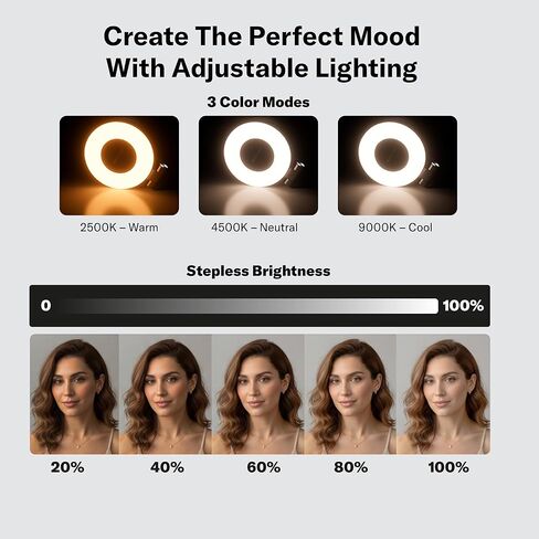 Tomum Magnetic Phone Selfie Light - Ring Lights Mirror Cell Phone Attachment Compatible for iPhone MagSafe Android with Magnetic Ring - Portable LED Fill Light for Selfies Camera Photo Video Recording in Kuwait