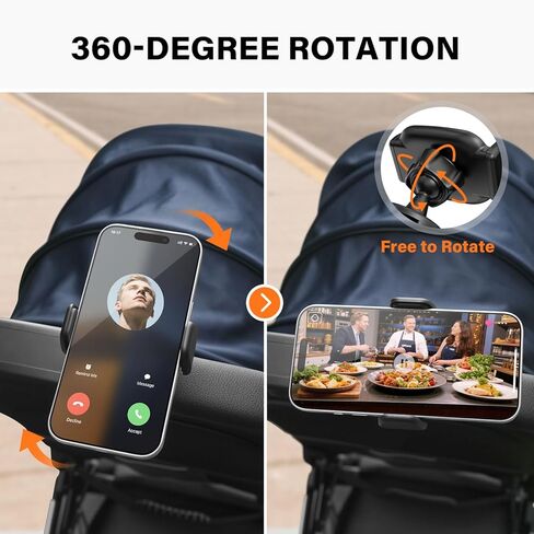 A2C Hand-Free Stroller Phone Holder, Adjustable Strap Fits 0.5-1.5 inches Handlebars, Universal Phone Mount forGym Equipment,Treadmill, Peloton Exercise Bikes, Compatible with 4.7-6.9" Smartphones in Saudi Arabia